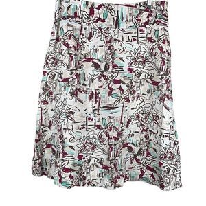 100% LINEN Printed Midi Skirt 4